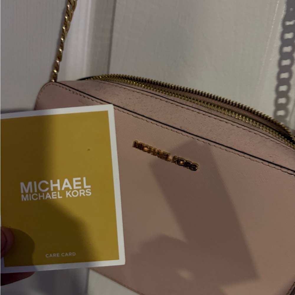 Michael Kors Blush Crossbody Bag with Gold Accents